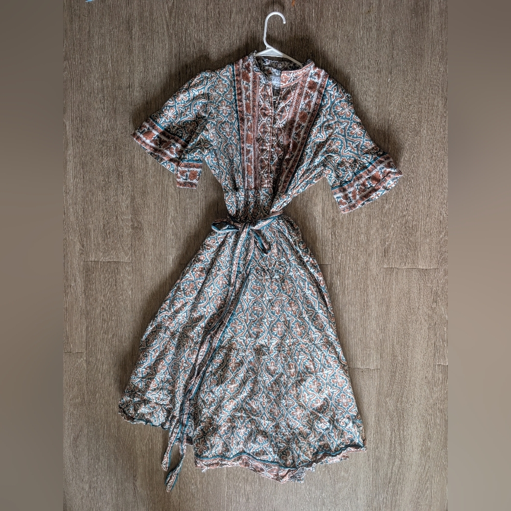 Sue Sartor Flounce Midi Dress Large Petite - Picture 2 of 8